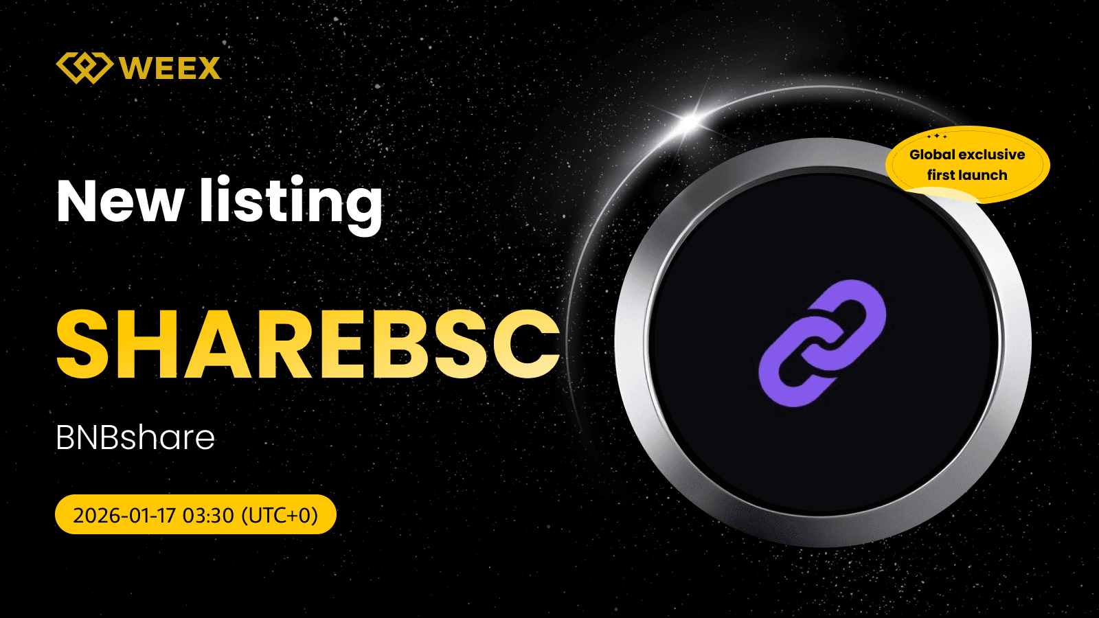 Global Exclusive First Launch:BNBshare (SHAREBSC) Coin on WEEX with SHAREBSC USDT Spot Trading Pair